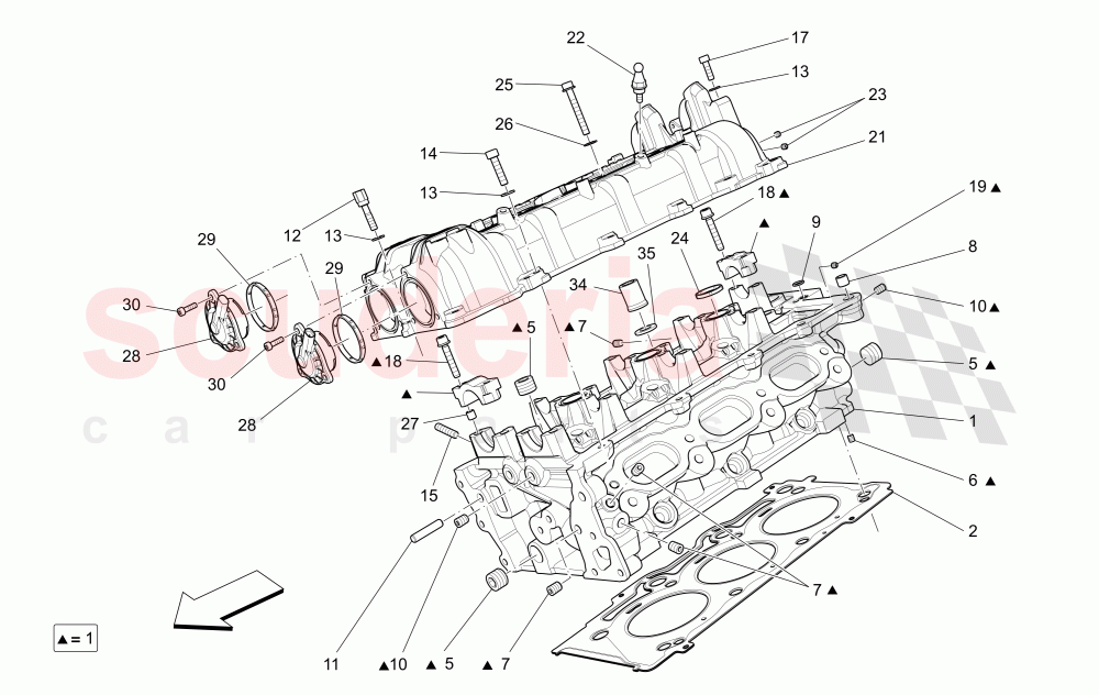 RH CYLINDER HEAD of Maserati Maserati Levante (2017+) S