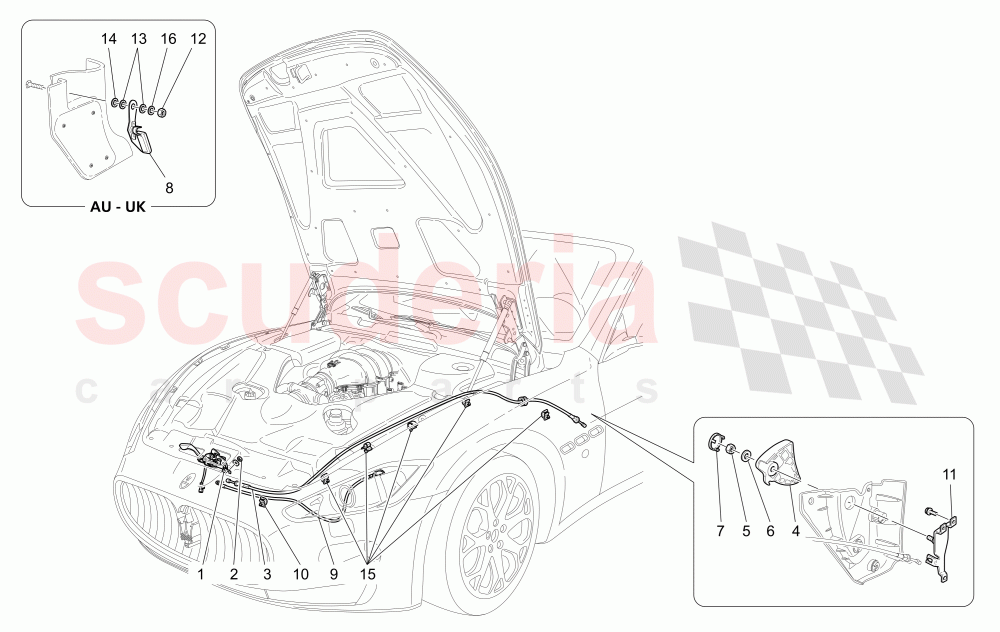 FRONT LID OPENING BUTTON of Maserati Maserati GranCabrio (2017+) Special Edition