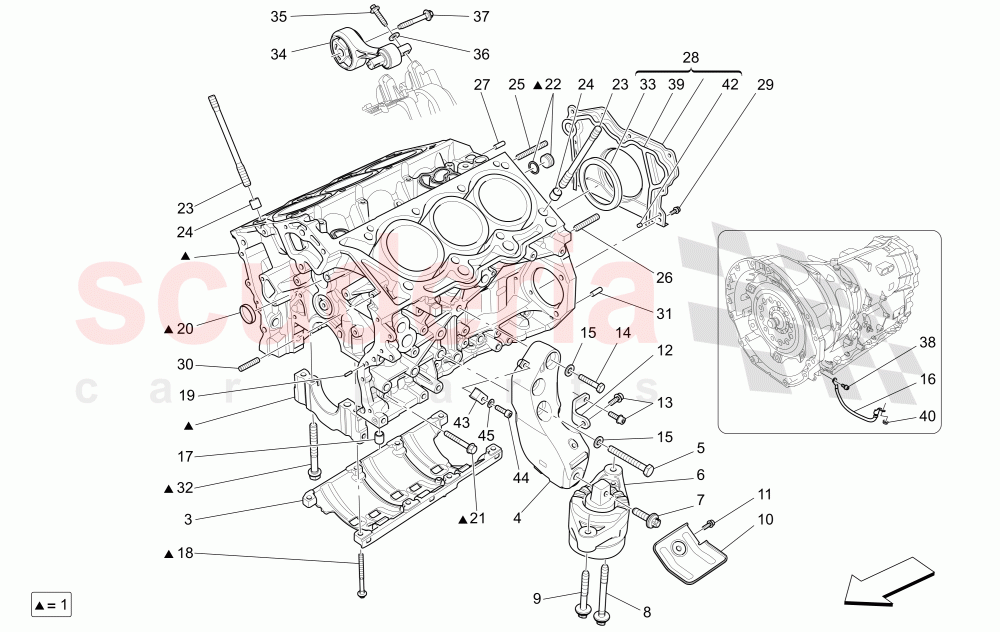 CRANKCASE of Maserati Maserati Ghibli (2014-2016)