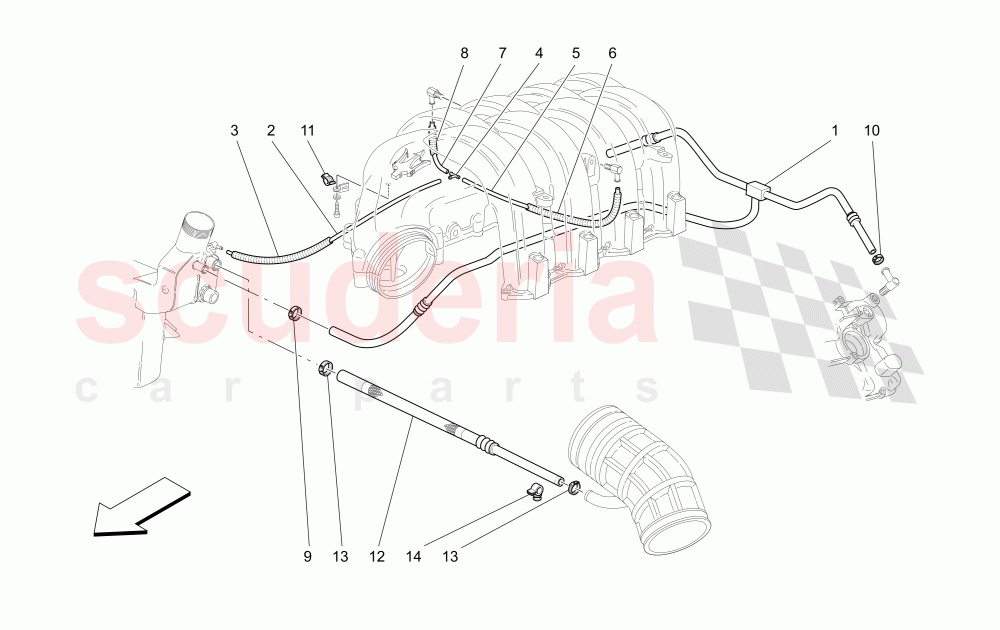 OIL VAPOUR RECIRCULATION SYSTEM of Maserati Maserati 4200 Spyder (2005-2007) CC