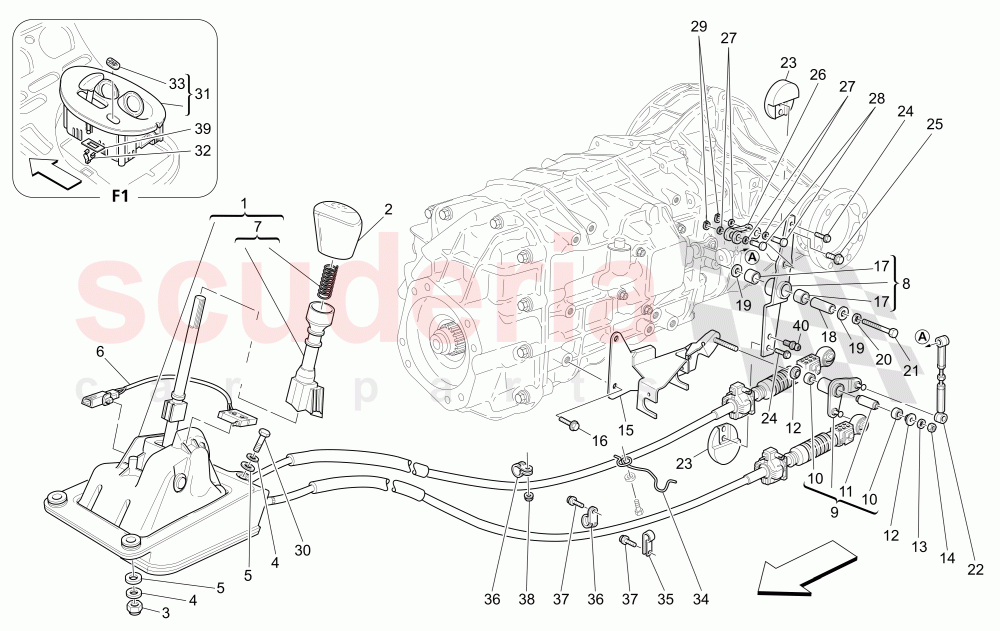 DRIVER CONTROLS FOR GEARBOX of Maserati Maserati 4200 Spyder (2005-2007) CC