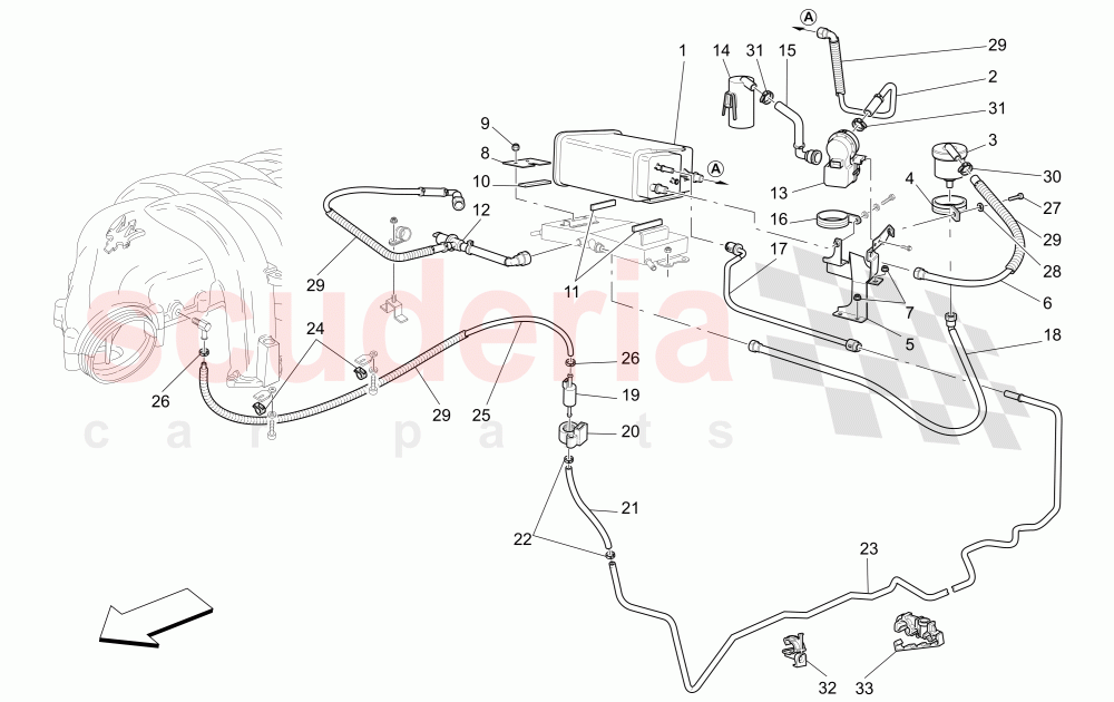 ANTIEVAPORATION SYSTEM (Available with: "Spyder 90th Anniversary" Version) of Maserati Maserati 4200 Spyder (2005-2007) CC