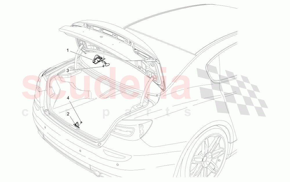 REAR LID OPENING CONTROL (Not available with: POWER LIFTGATE WITH KICK SENSOR) of Maserati Maserati Quattroporte (2013+) GTS