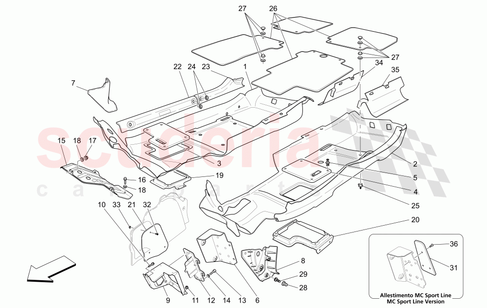 PASSENGER COMPARTMENT MATS (Not available with: CENTENNIAL INTERNALS, Special Edition) of Maserati Maserati GranTurismo (2012-2016) Sport Auto