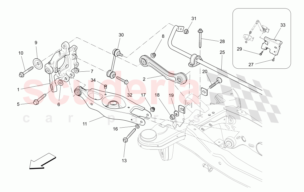 REAR SUSPENSION of Maserati Maserati Ghibli (2017+) Diesel