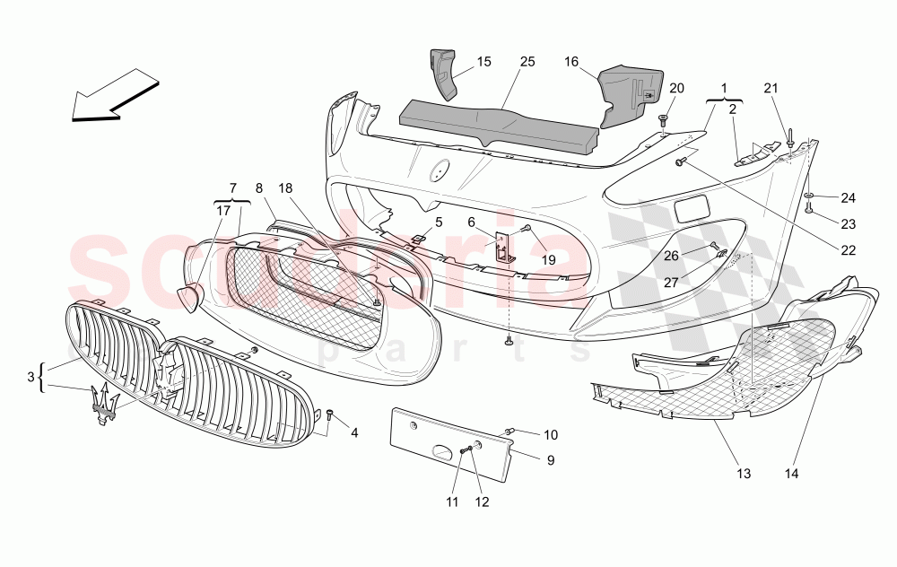 FRONT BUMPER of Maserati Maserati GranCabrio (2016+) MC Centennial
