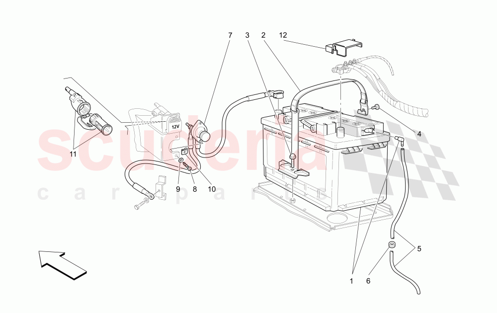 BATTERY of Maserati Maserati 4200 Coupe (2005-2007) CC