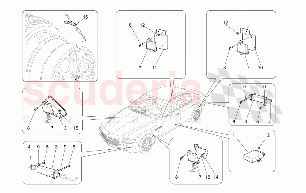 TYRE PRESSURE MONITORING SYSTEM (Available with: Tyre Pressure Monitoring System) of Maserati Maserati Quattroporte (2008-2012) S 4.7