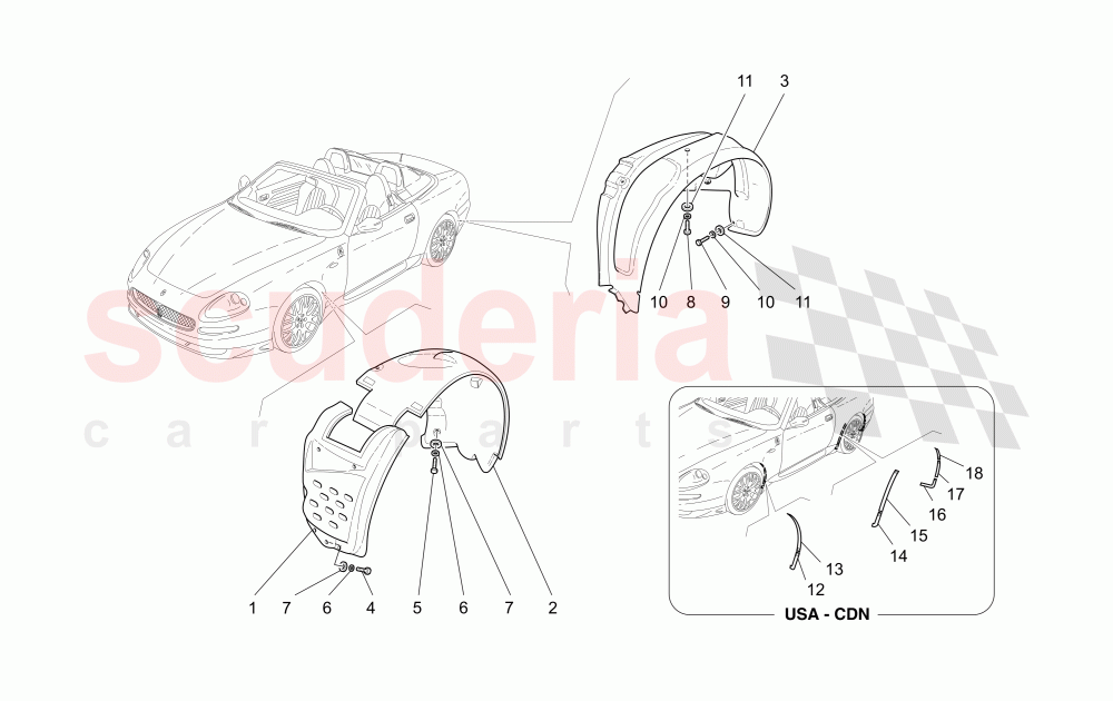 WHEELHOUSE AND LIDS (Available with: "Spyder 90th Anniversary" Version) of Maserati Maserati 4200 Spyder (2005-2007) CC