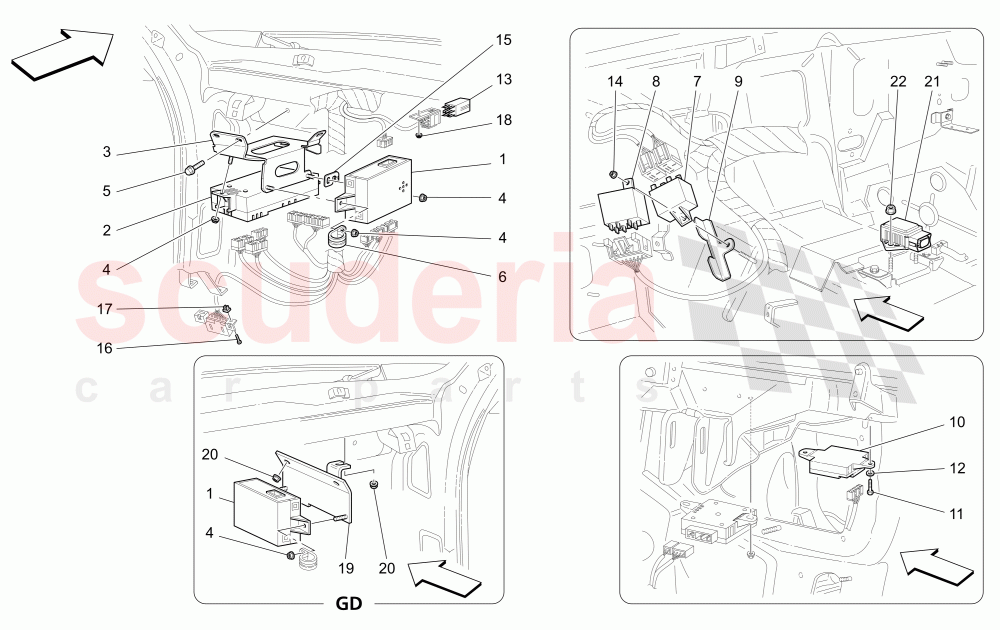 PASSENGER COMPARTMENT CONTROL UNITS of Maserati Maserati GranSport Coupe (2005-2007)