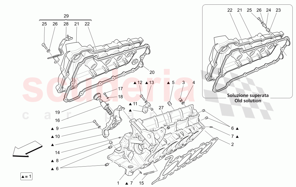 RH CYLINDER HEAD of Maserati Maserati GranCabrio (2010-2012)