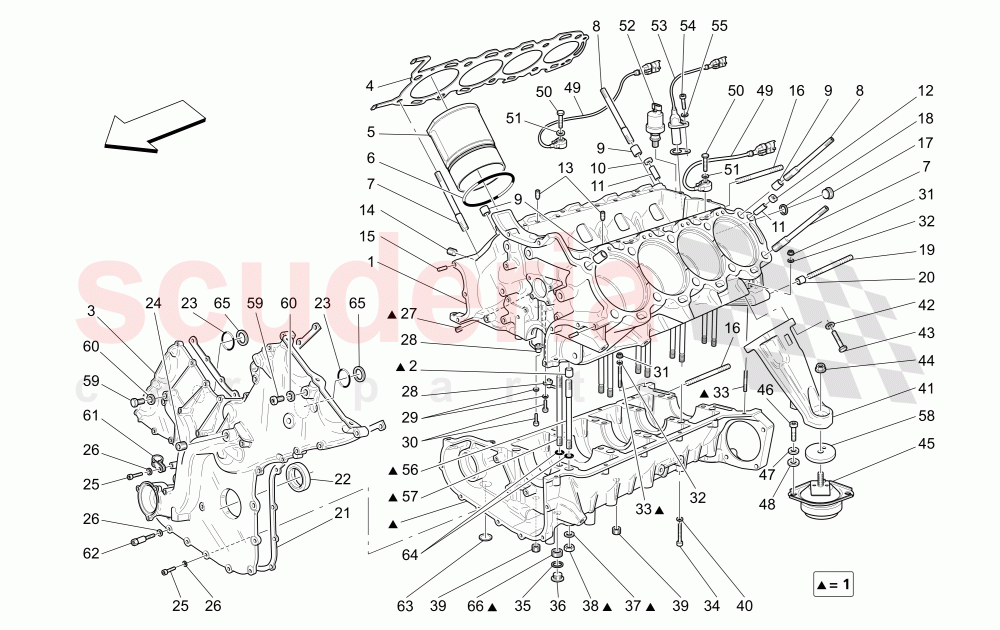 CRANKCASE of Maserati Maserati 4200 Coupe (2005-2007) GT