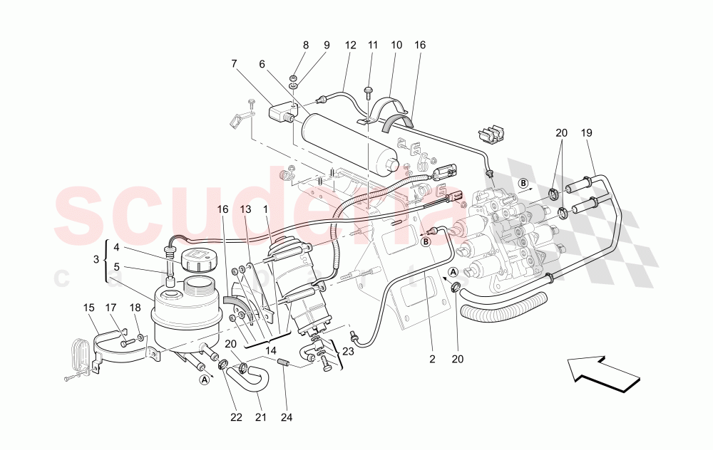 GEARBOX ACTIVATION HYDRAULICS: TANK AND PUMP of Maserati Maserati Quattroporte (2003-2007) DuoSelect