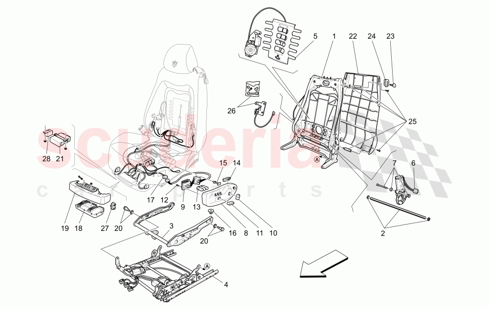 FRONT SEATS: MECHANICS AND ELECTRONICS (Not available with: CENTENNIAL INTERNALS, Special Edition) of Maserati Maserati GranTurismo (2011-2013) Auto