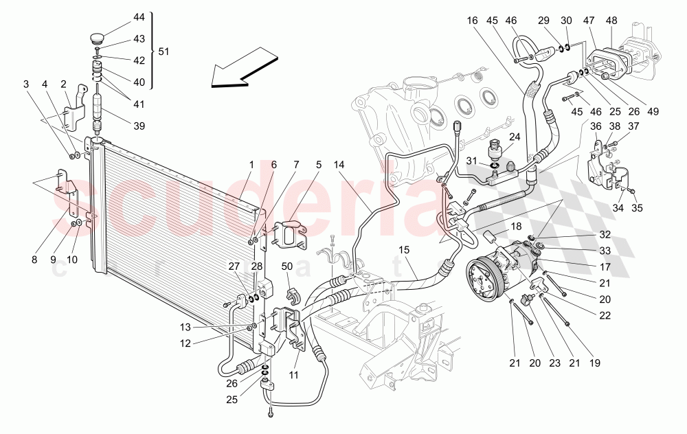 A/C UNIT: ENGINE COMPARTMENT DEVICES of Maserati Maserati GranTurismo (2007-2010) Auto