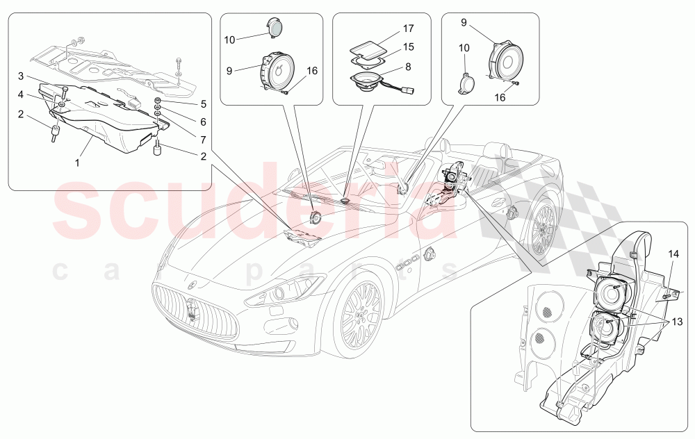 SOUND DIFFUSION SYSTEM of Maserati Maserati GranCabrio (2011-2012) Sport