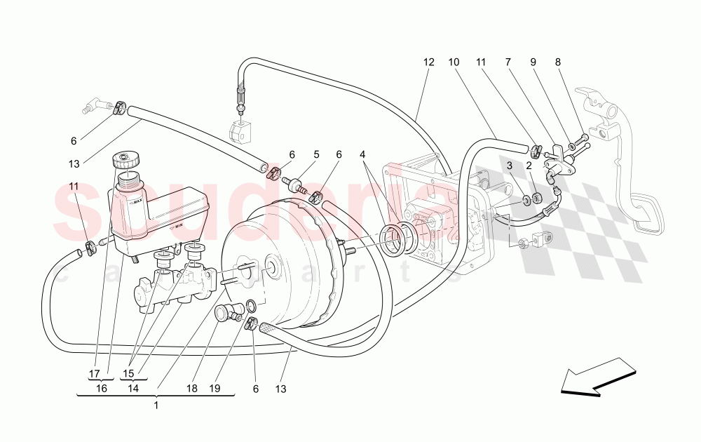 BRAKES AND CLUTCH HYDRAULIC CONTROLS of Maserati Maserati 4200 Spyder (2005-2007) GT