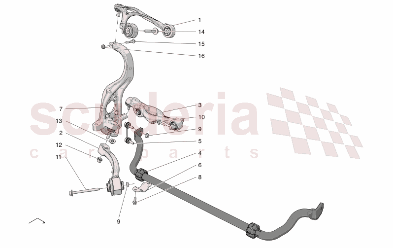 FRONT SUSPENSION of Maserati Maserati GranTurismo M189 FOLGORE  AUTOMATIC 4WD BEV 560 kW