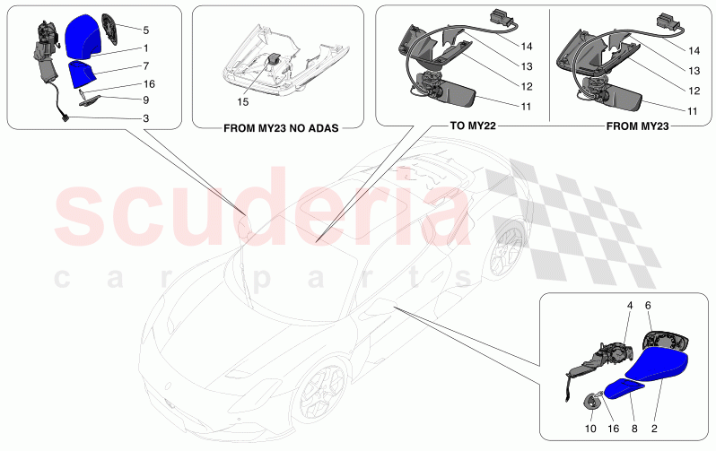 INTERNAL AND EXTERNAL REAR-VIEW MIRRORS of Maserati Maserati MC20 Icona Automatic 3.0 BT V6 2WD 630HP
