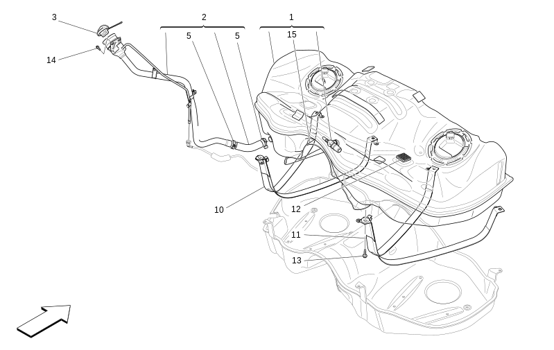 FUEL TANK of Maserati Maserati Levante Modena Automatic 3.0 BT V6 4WD 350HP