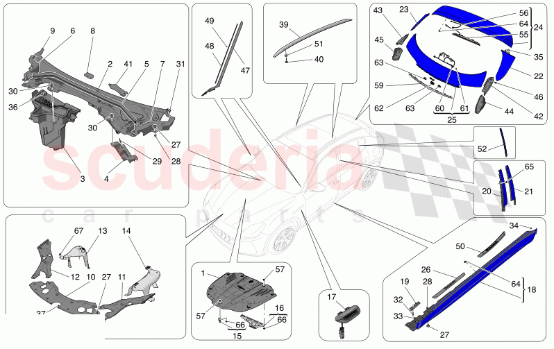 SHIELDS, TRIMS AND COVERING PANELS of Maserati Maserati Grecale Folgore Automatic 4WD BEV 400 kW