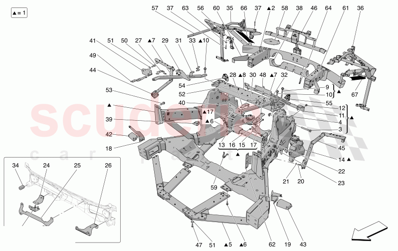 REAR CHASSIS of Maserati Maserati MC20 Automatic 3.0 BT V6 2WD 630HP