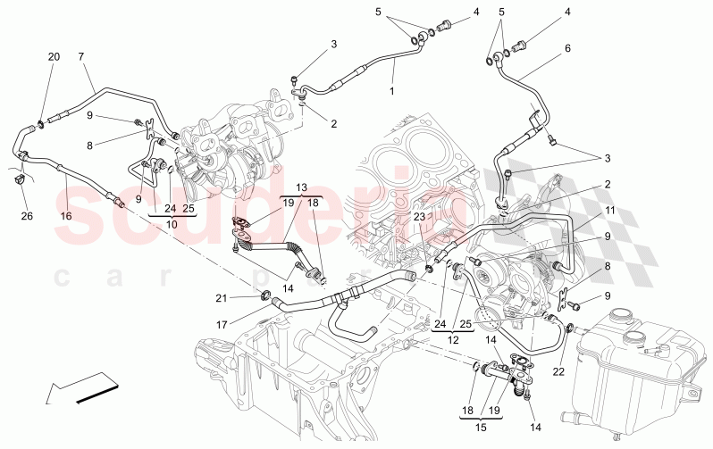 TURBOCHARGING SYSTEM: LUBRICATION AND COOLING of Maserati Maserati Levante Modena Automatic 3.0 BT V6 4WD 350HP