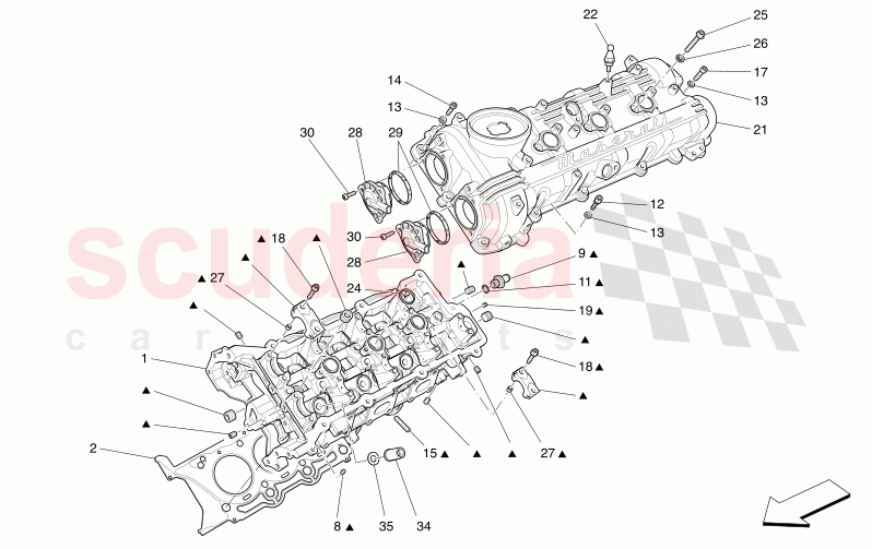 LH CYLINDER HEAD of Maserati Maserati Levante Modena Automatic 3.0 BT V6 4WD 350HP