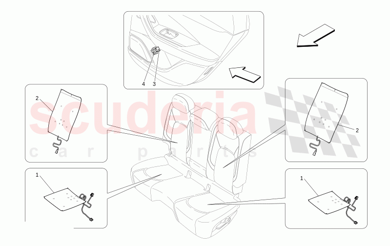REAR SEATS: MECHANICS AND ELECTRONICS of Maserati Maserati Levante Modena S Automatic 3.0 BT V6 4WD 430HP