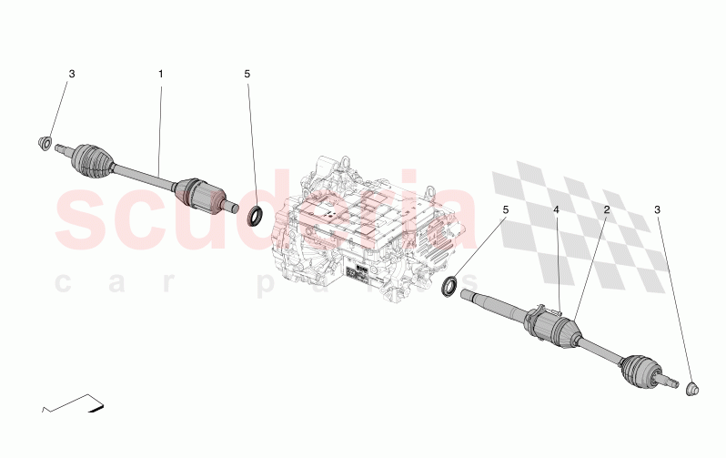 FRONT ELECTRIC AXLE - AXLE SHAFTS of Maserati Maserati Grecale Folgore Automatic 4WD BEV 400 kW