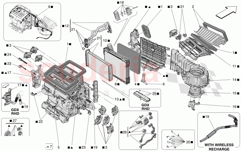 A/C UNIT: DASHBOARD DEVICES of Maserati Maserati Grecale GT Automatic 2.0 T4 4WD 250HP MHEV