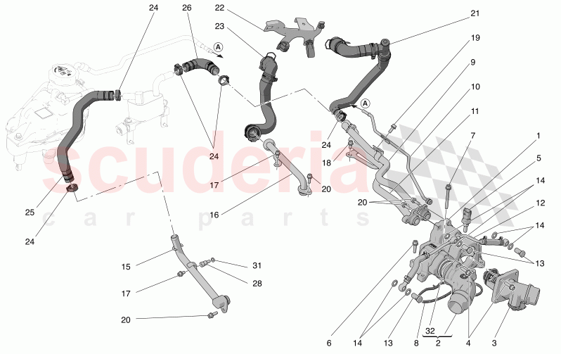 COOLING SYSTEM: NOURICE AND LINES of Maserati Maserati Grecale Trofeo Automatic 3.0 BT V6 530HP