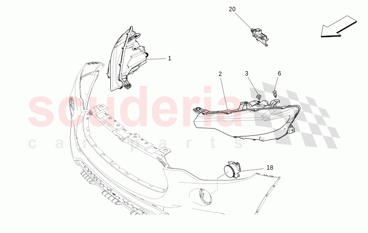 HEADLIGHT CLUSTERS of Maserati Maserati Levante Modena Automatic 3.0 BT V6 4WD 350HP