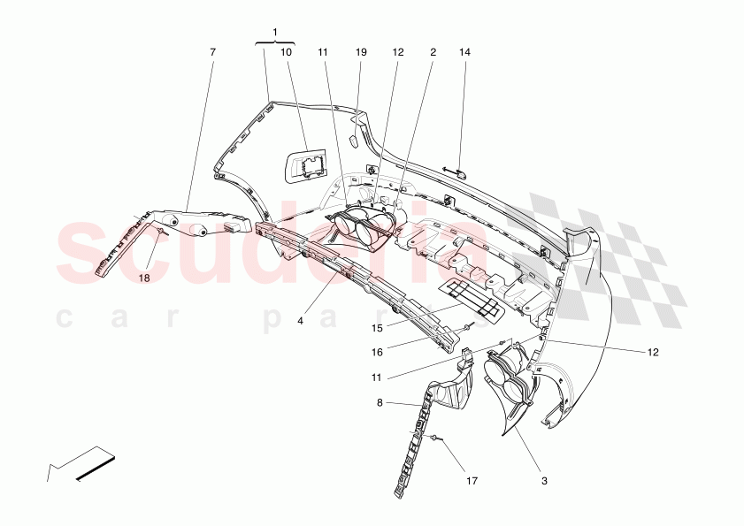 REAR BUMPER of Maserati Maserati Levante Modena Automatic 3.0 BT V6 4WD 350HP