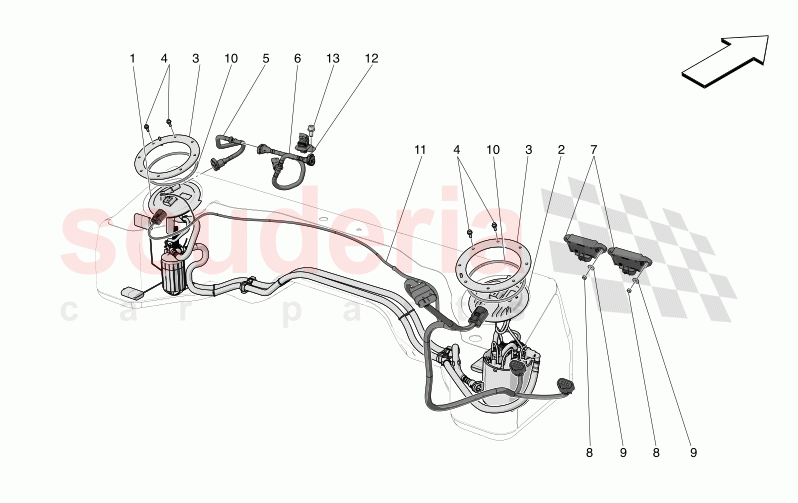 FUEL PUMPS AND CONNECTION LINES of Maserati Maserati MC20 Icona Automatic 3.0 BT V6 2WD 630HP