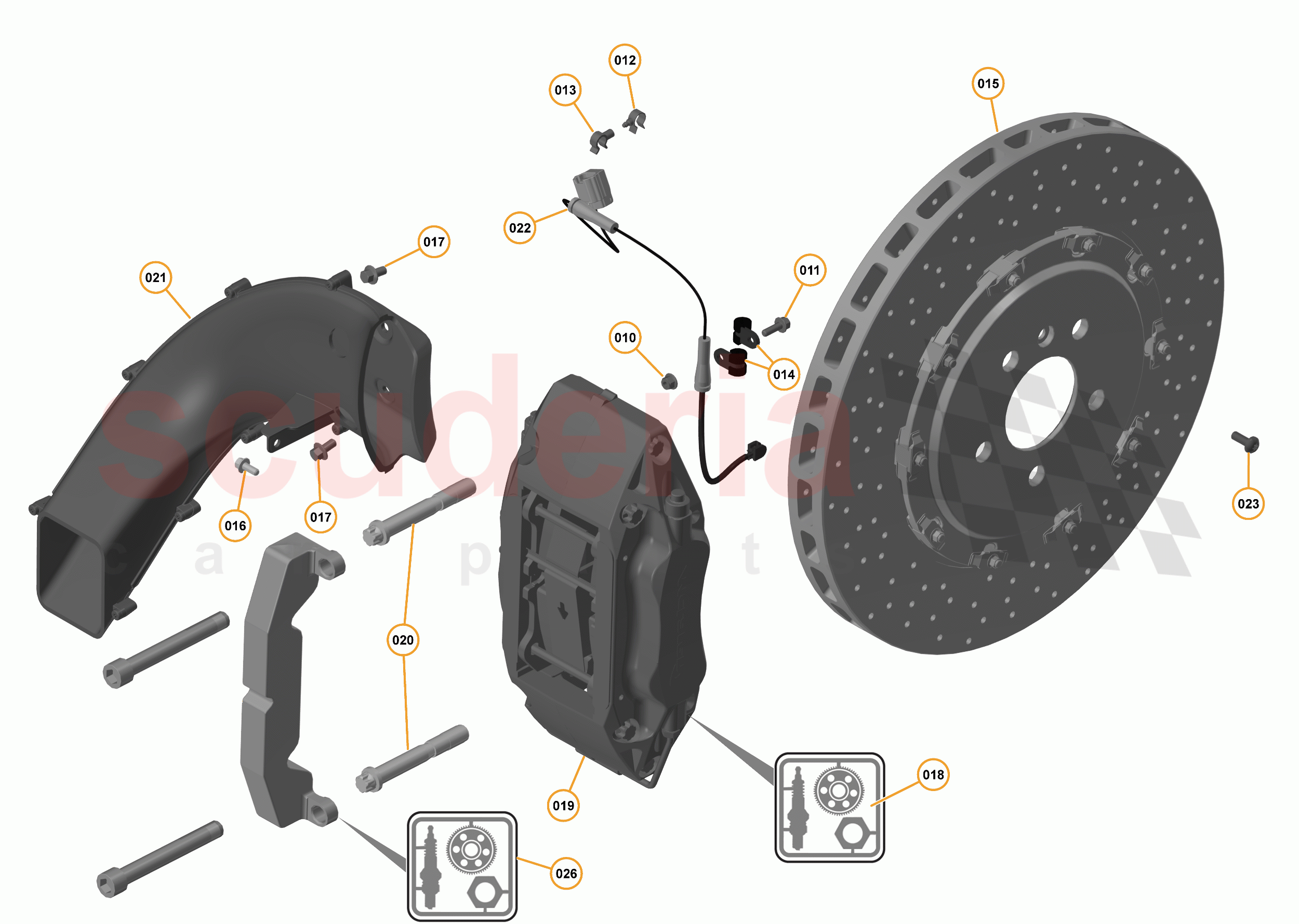 9 - C1 - BRAKE SYSTEM - 9.3 - 04 - REAR BRAKE DISCS AND CALIPERS of McLaren McLaren 12C Spider
