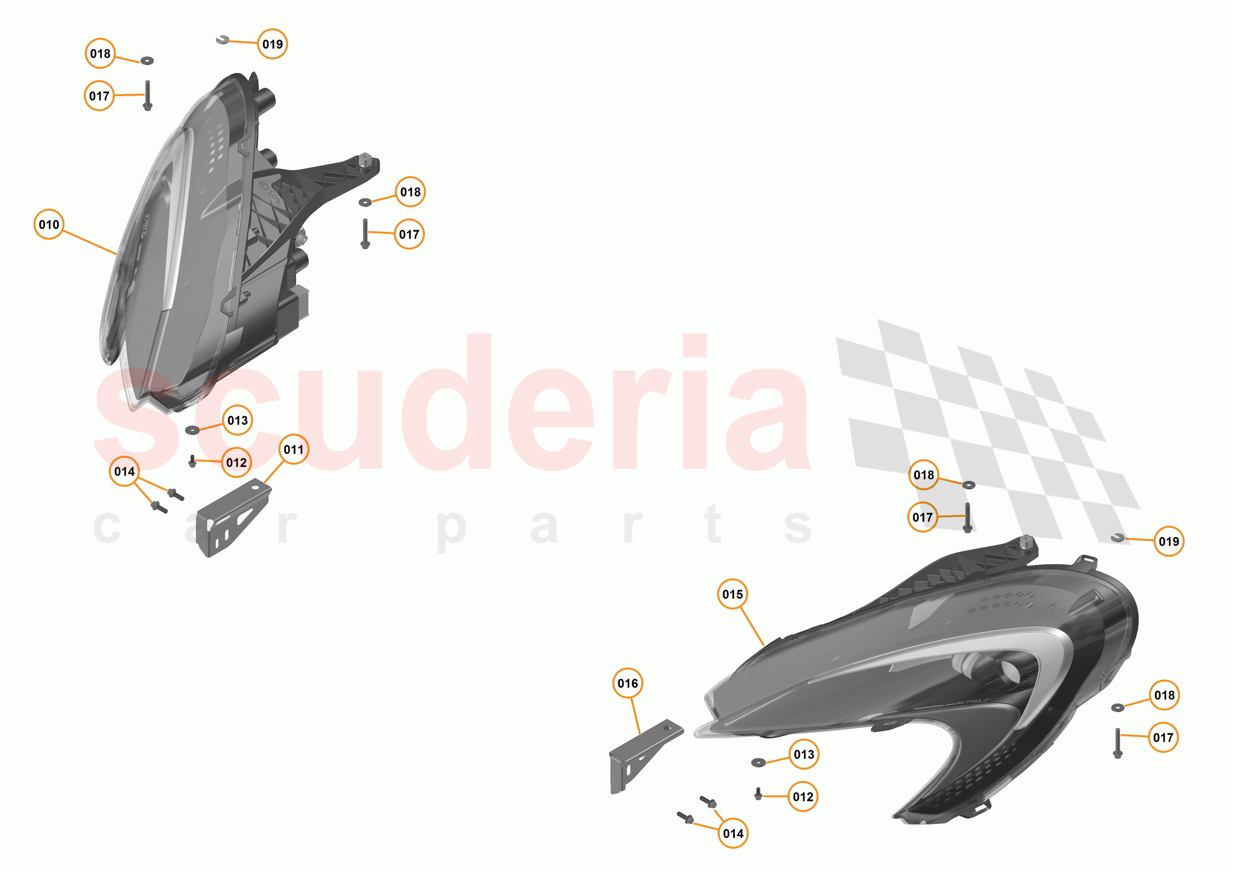 2 - A2 - EXTERIOR TRIM, LIGHTING, AND WIPERS - 2.4 - 04 - FRONT LAMPS AND SIDE MARKERS of McLaren McLaren 675LT Spider