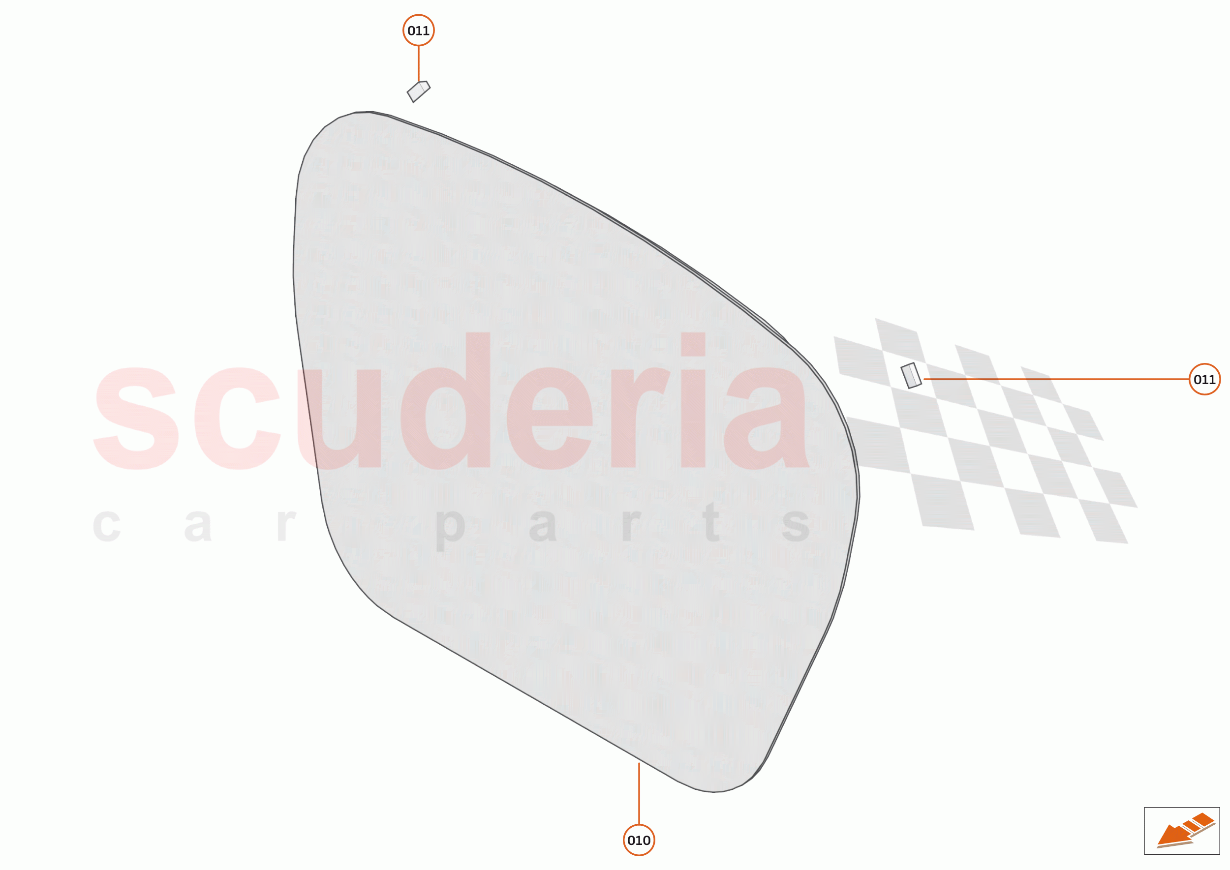12 - GLAZING BODY - 12.2 - BULKHEAD GLAZING - FIXED of McLaren McLaren Senna