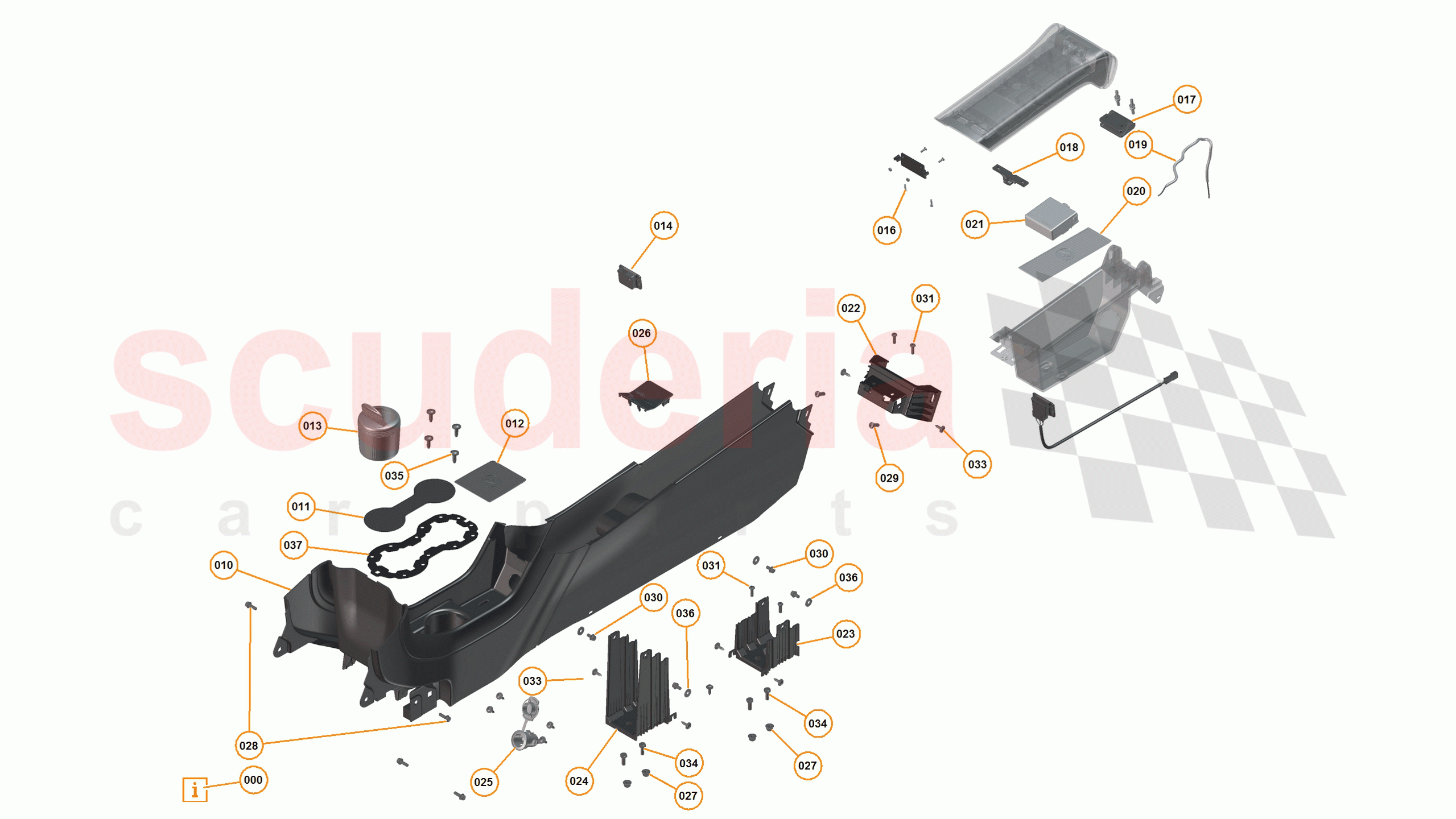 28 - N2 - TUNNEL CONSOLE ASSEMBLY - 28.1 - 01 - TUNNEL CONSOLE ASSEMBLY - MISC of McLaren McLaren 12C Spider