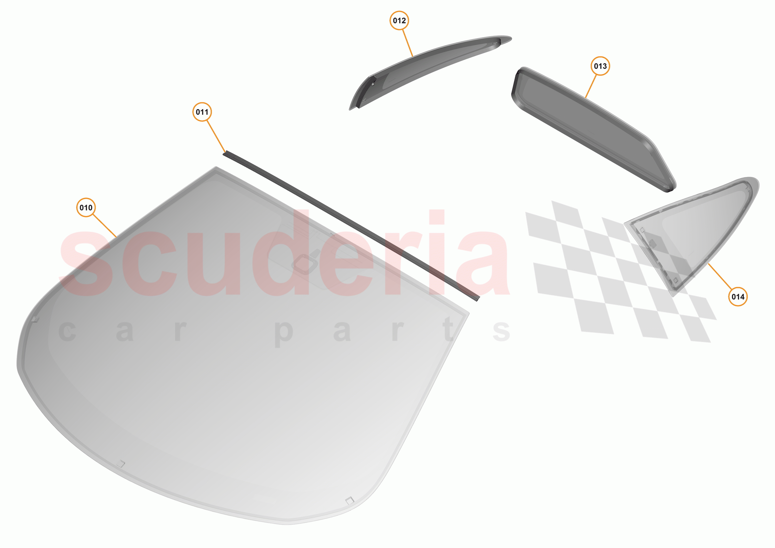 4 - A4 - PANELS, GLAZING, AND PAINT - 4.1 - 01 - GLAZING of McLaren McLaren 675LT Coupe