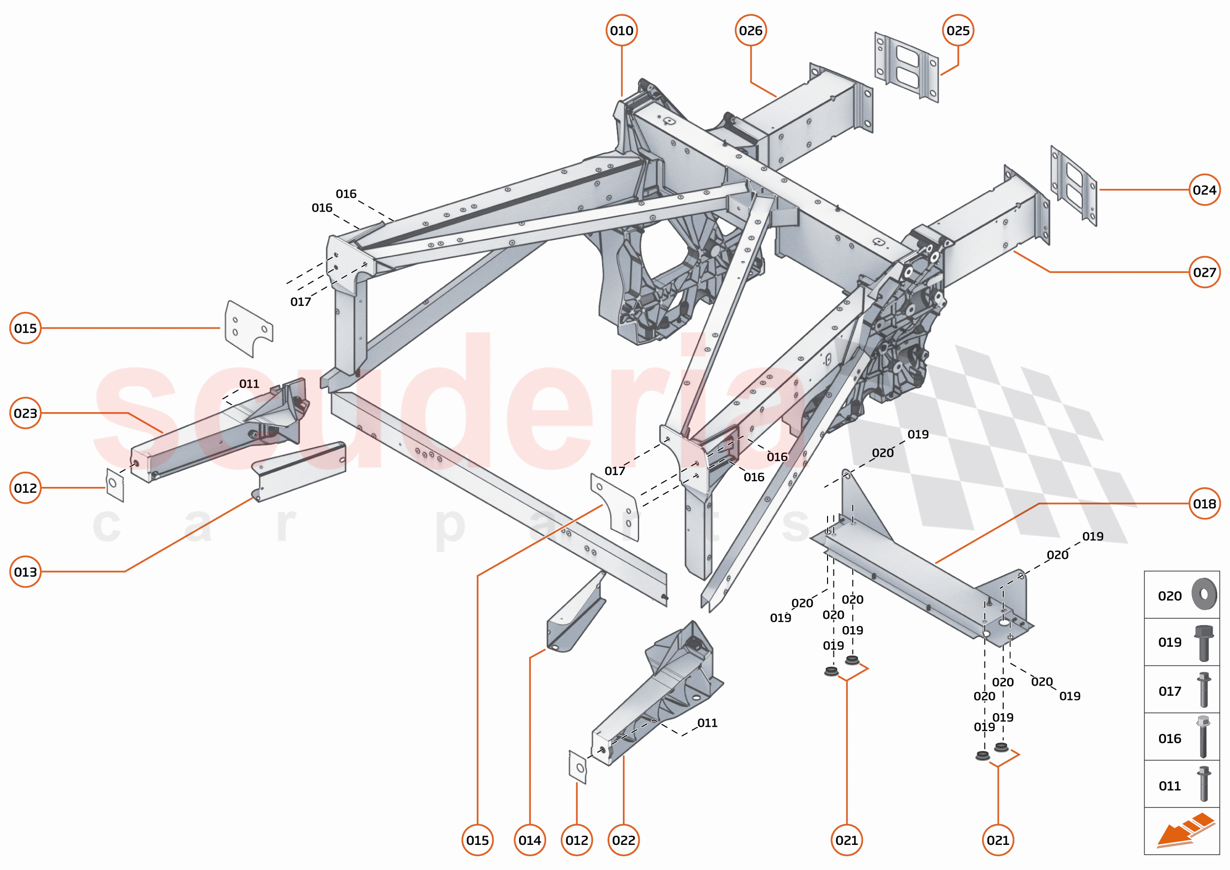 3 - REAR STRUCTURES - 3.1 - REAR FRAME of McLaren McLaren 765LT