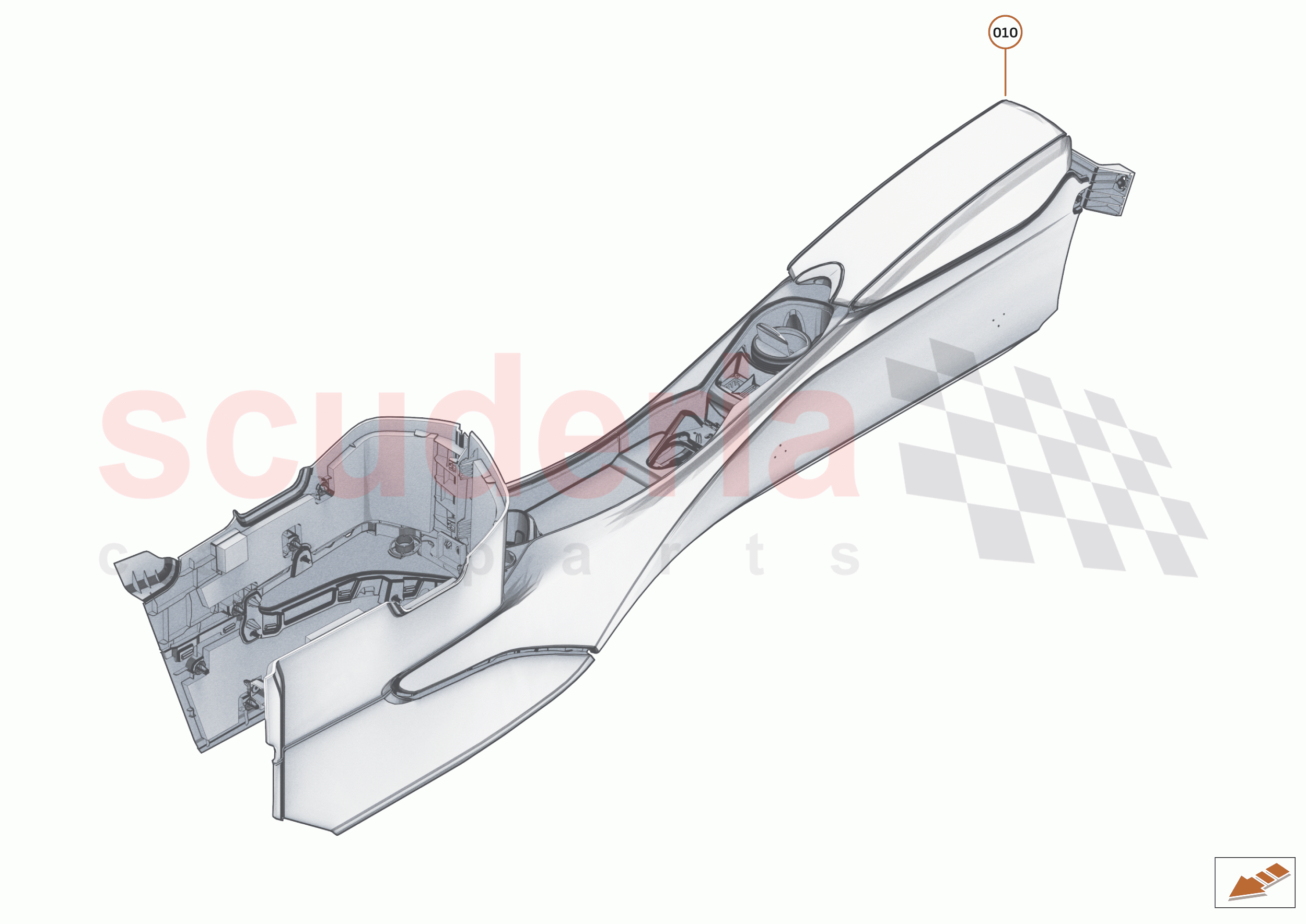 47 - INTERIOR SYSTEMS - 47.5 - ASSY TUNNEL CONSOLE - ASSEMBLY of McLaren McLaren 720S Spider