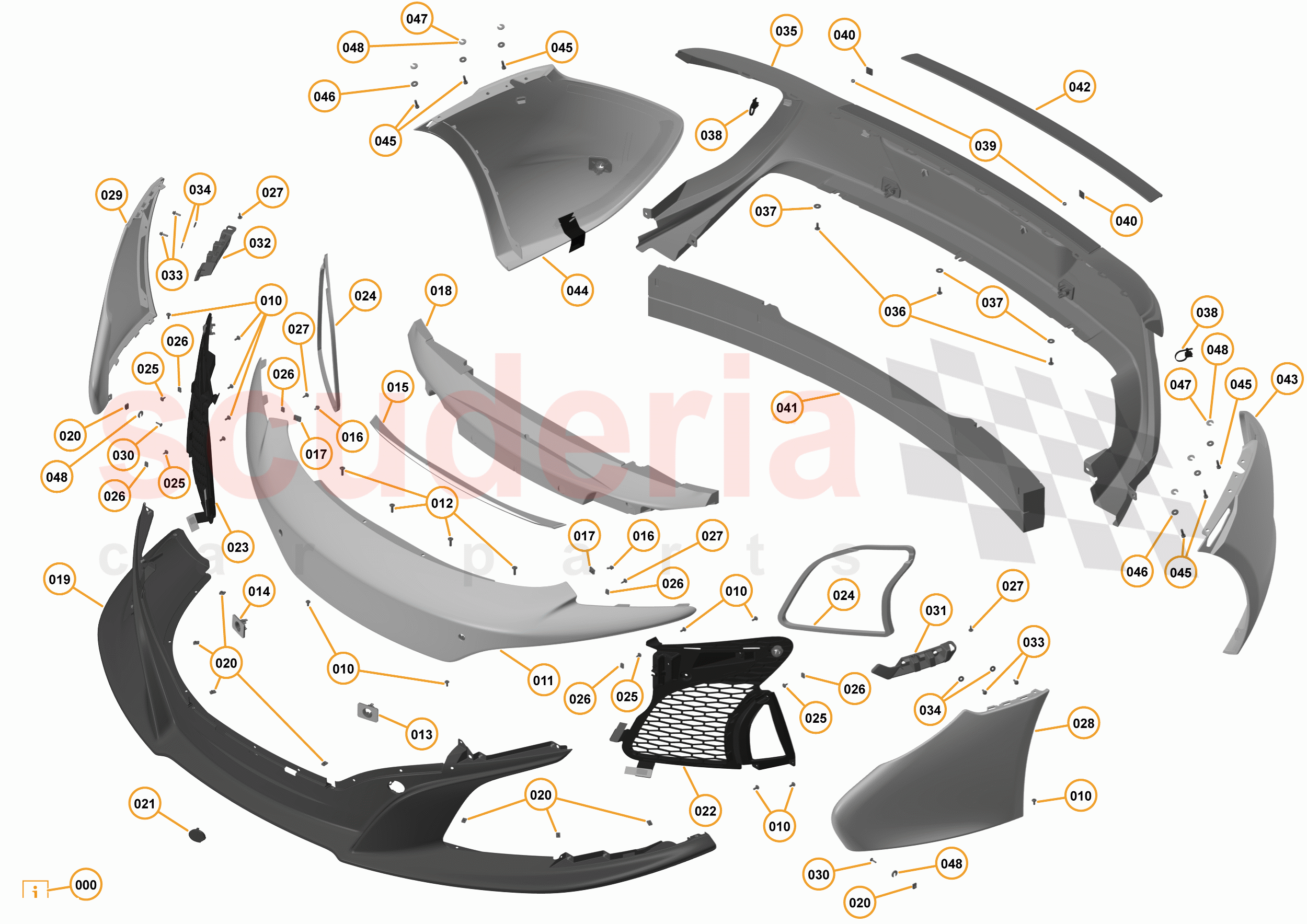 2 - A2 - EXTERIOR TRIM, LIGHTING, AND WIPERS - 2.3 - 01 - BUMPERS - 625C & 650S - CARBON of McLaren McLaren 12C Spider