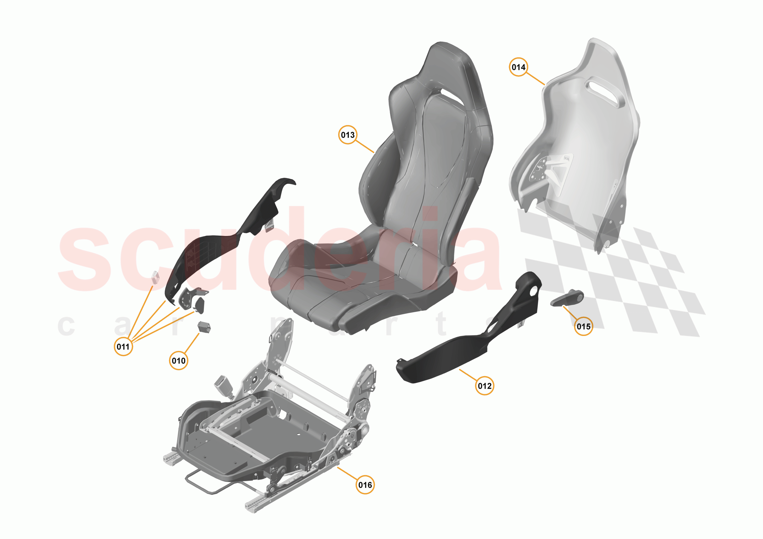 48 - INTERIOR SYSTEMS - 48.8 - SEAT ASSEMBLY - COMPONENTS & HARDWARE - HYBRID of McLaren McLaren 600LT Spider