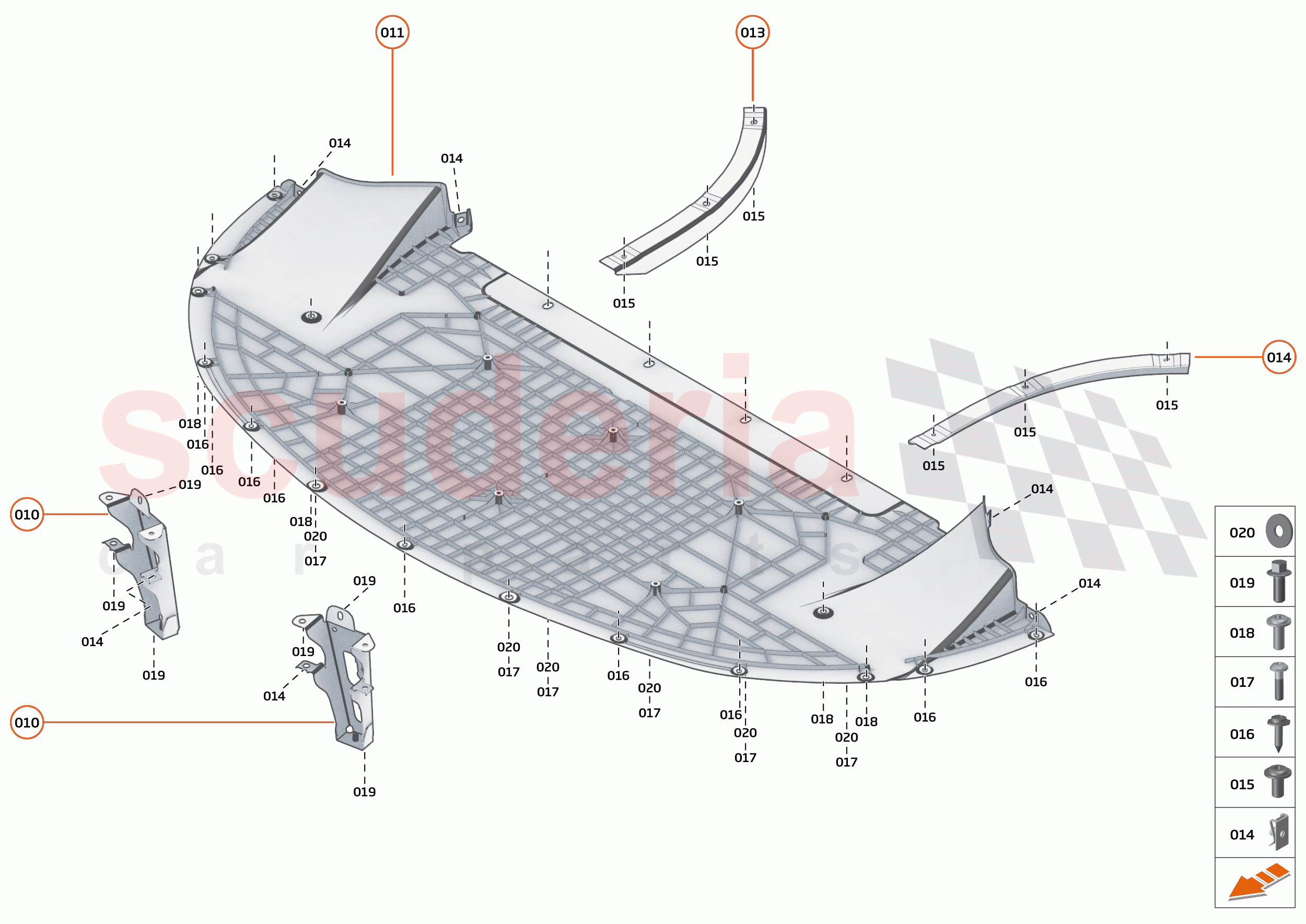13 - DUCTS, VENTS AND FLOORS - 13.3 - FRONT NON-STRUCTURAL FLOORS of McLaren McLaren 720S Spider