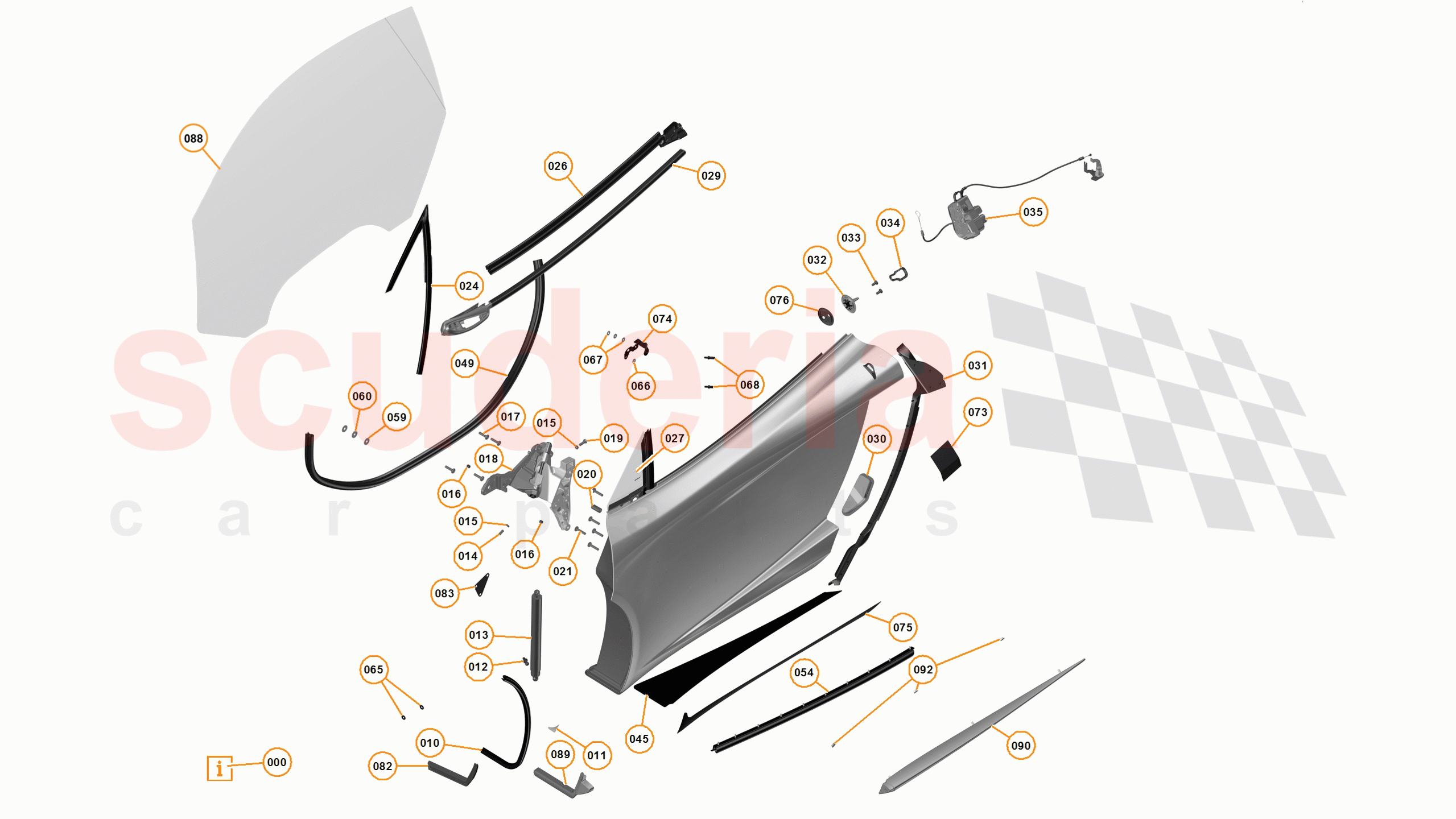 3 - A3 -CLOSURES - 3.3 - 02 - DOOR RH - EXTERNAL of McLaren McLaren 12C Spider
