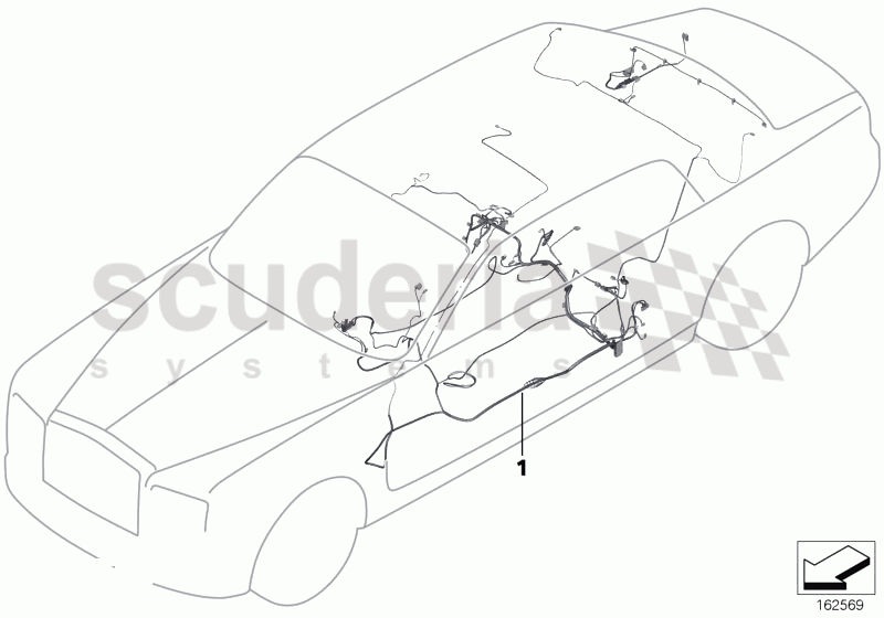 Auxiliary wiring harness of Rolls Royce Rolls Royce Phantom Coupe