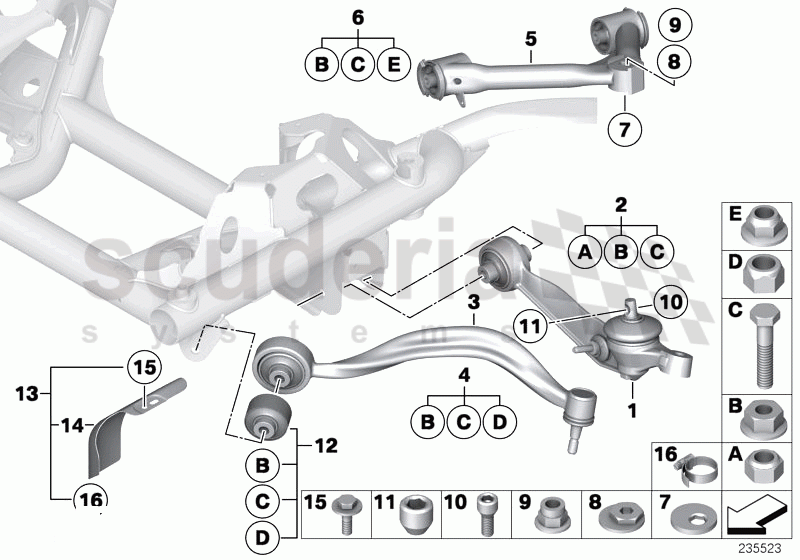 Frnt axle support, wishbone/tension strut of Rolls Royce Rolls Royce Phantom Drophead Coupe