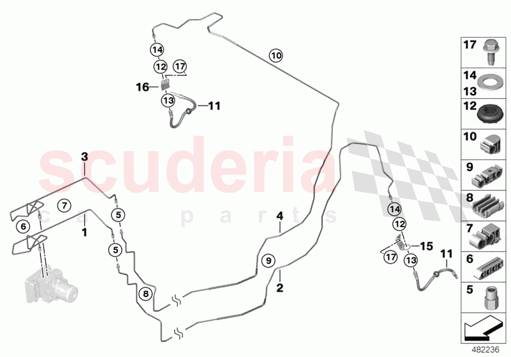 Brake pipe rear of Rolls Royce Rolls Royce Cullinan RR31(2017-2023)