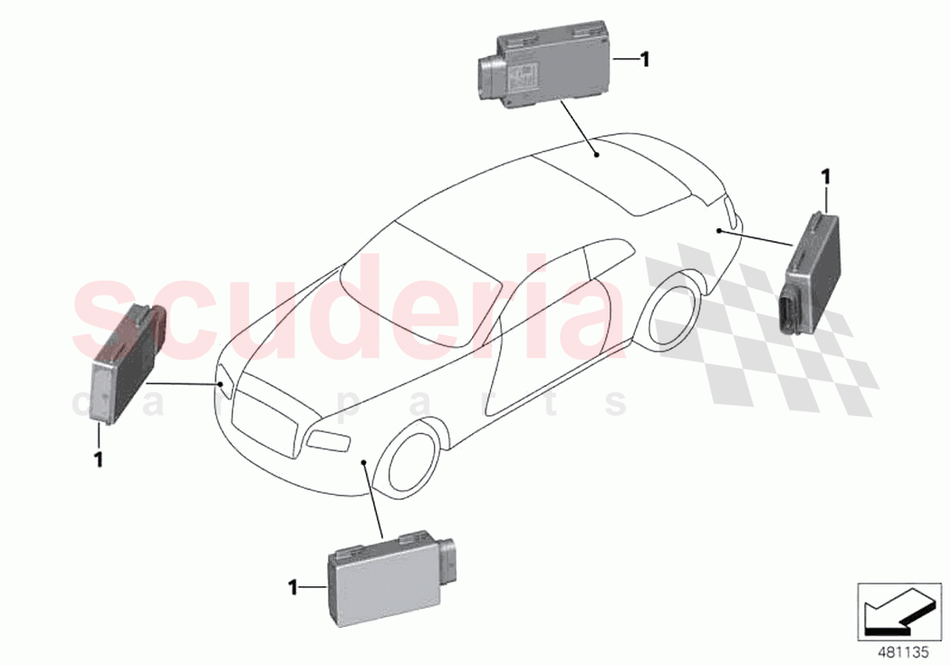 Radar sensor short range of Rolls Royce Rolls Royce Cullinan RR31(2017-2023)